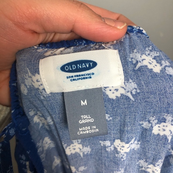 Old Navy blue floral summer dress Sz m - Picture 4 of 5